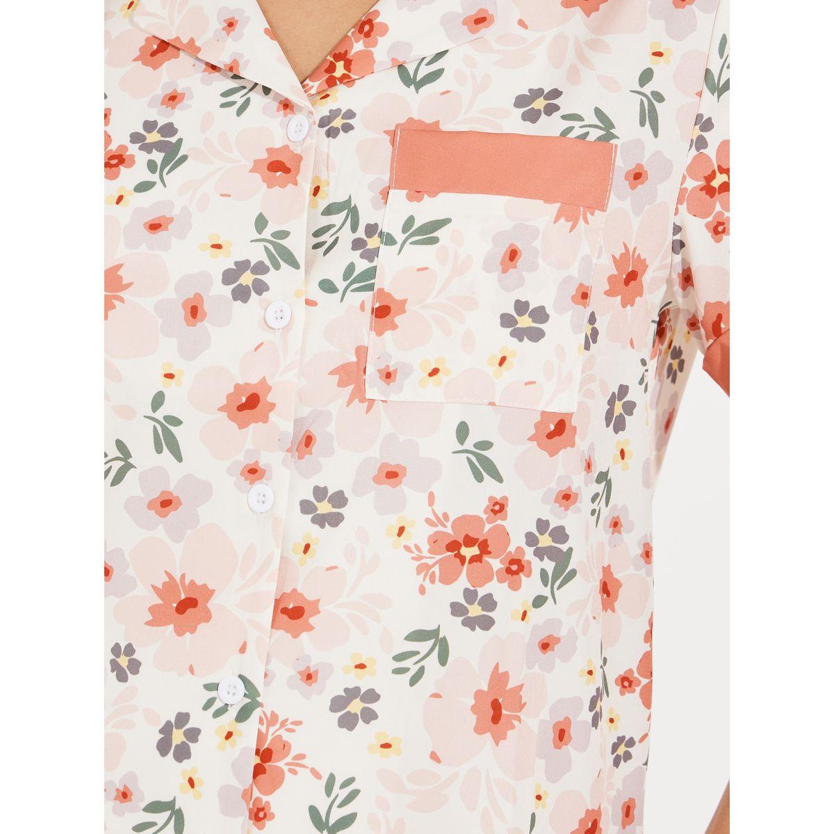 Styli Unwind Floral & Contrast Edge Shirt & Pyjama Set-women-clothing-nightwear-pyjamas-longsets-image-3