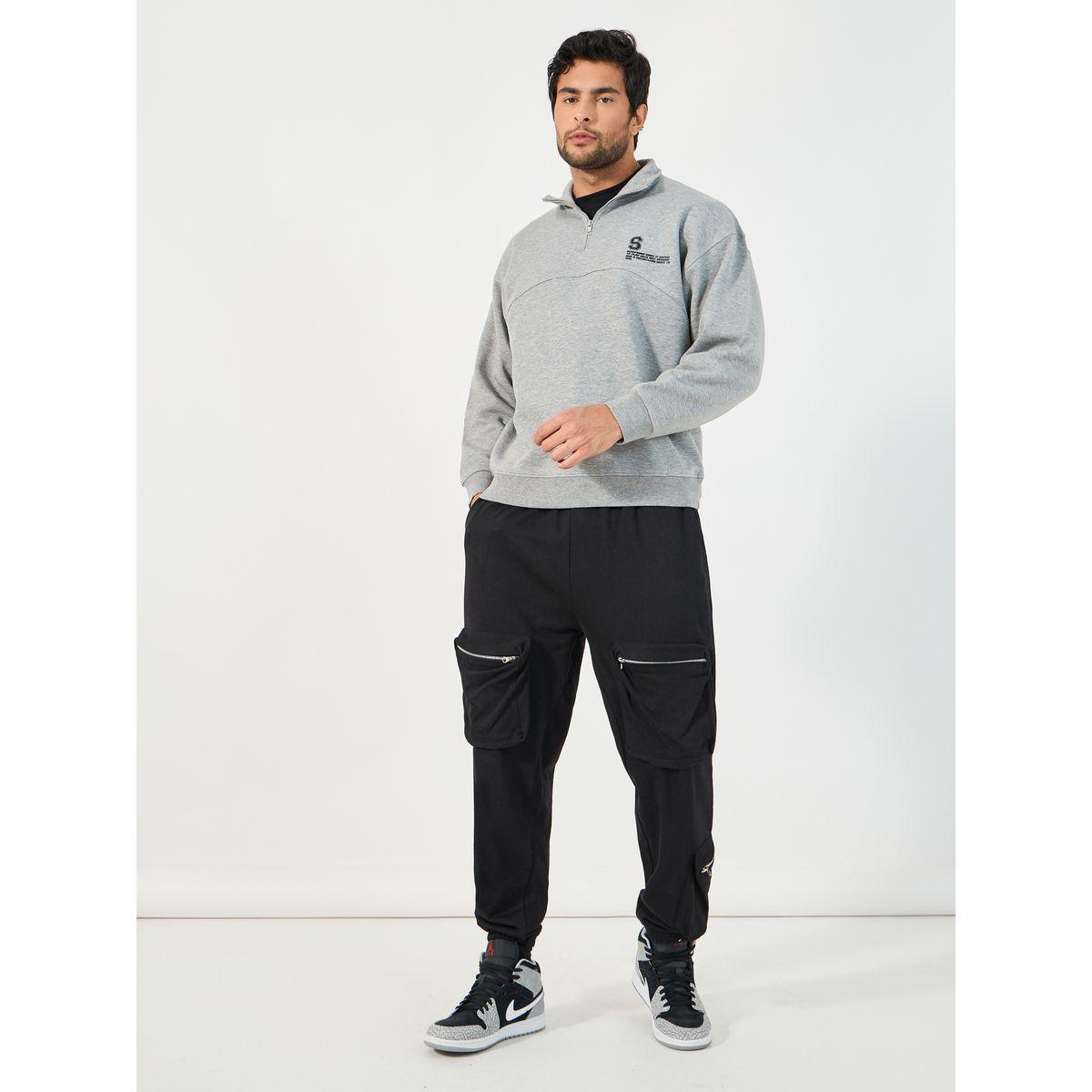 سويت شيرت بياقة عالية وقصة بوكسي-men-winterwear-hoodiesandsweatshirts-image-2