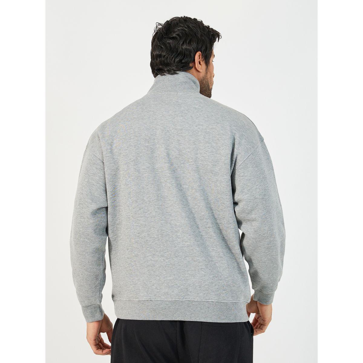 Styli Quarter Zip Chest Print High Neck Boxy Fit Heavy Sweatshirt-men-winterwear-hoodiesandsweatshirts-image-4