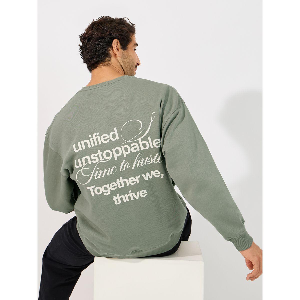 Styli Back Slogan Print Heavy Boxy Sweatshirt-men-winterwear-hoodiesandsweatshirts-image-1