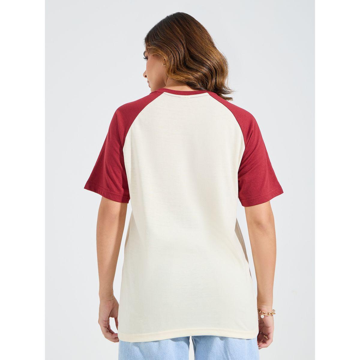 Styli Oversized Color Block T-Shirt with Raglan Sleeves-women-clothing-tshirts-image-5