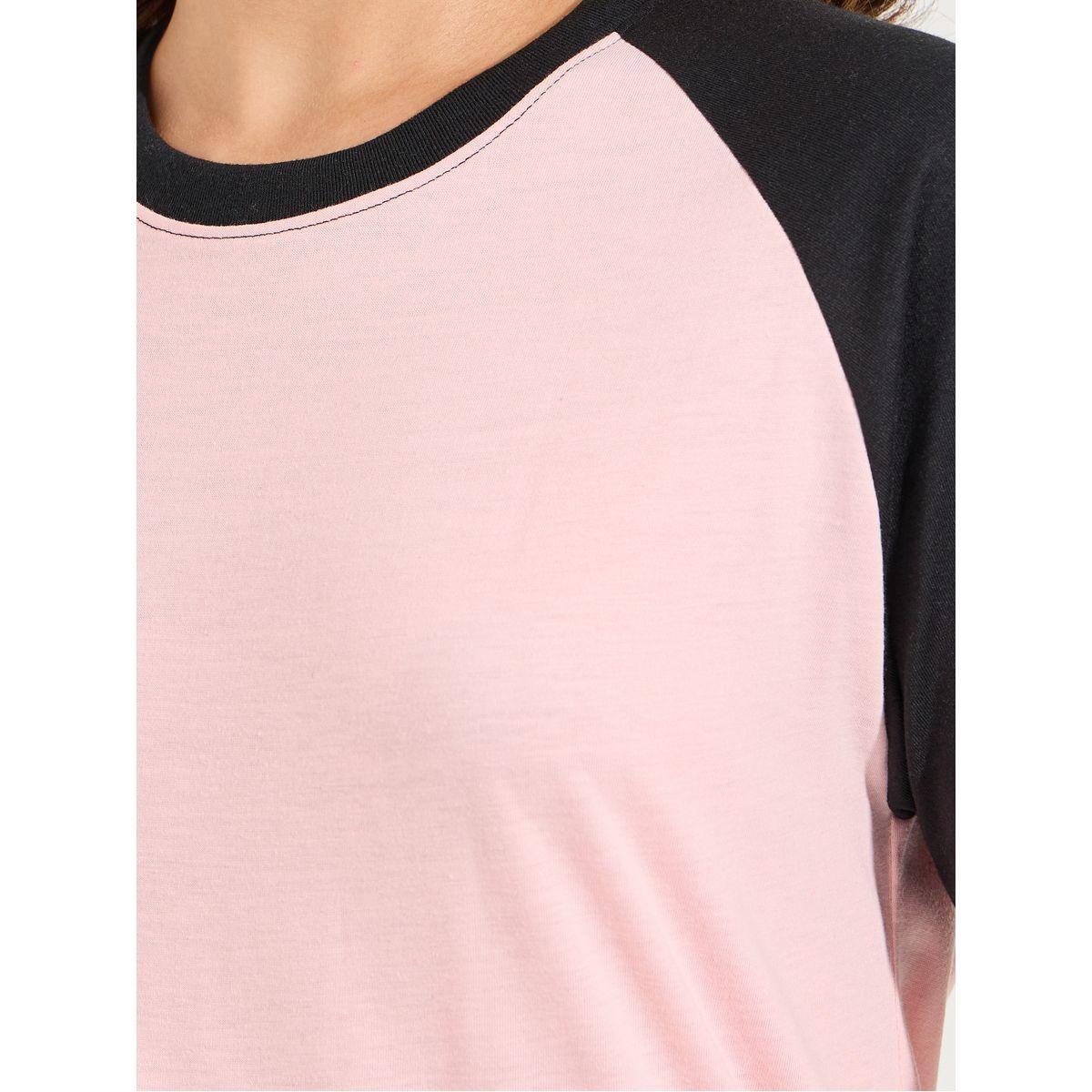 تيشيرت فضفاض بنمط كتل الالوان مع اكمام ريجلان-women-clothing-tshirts-image-4