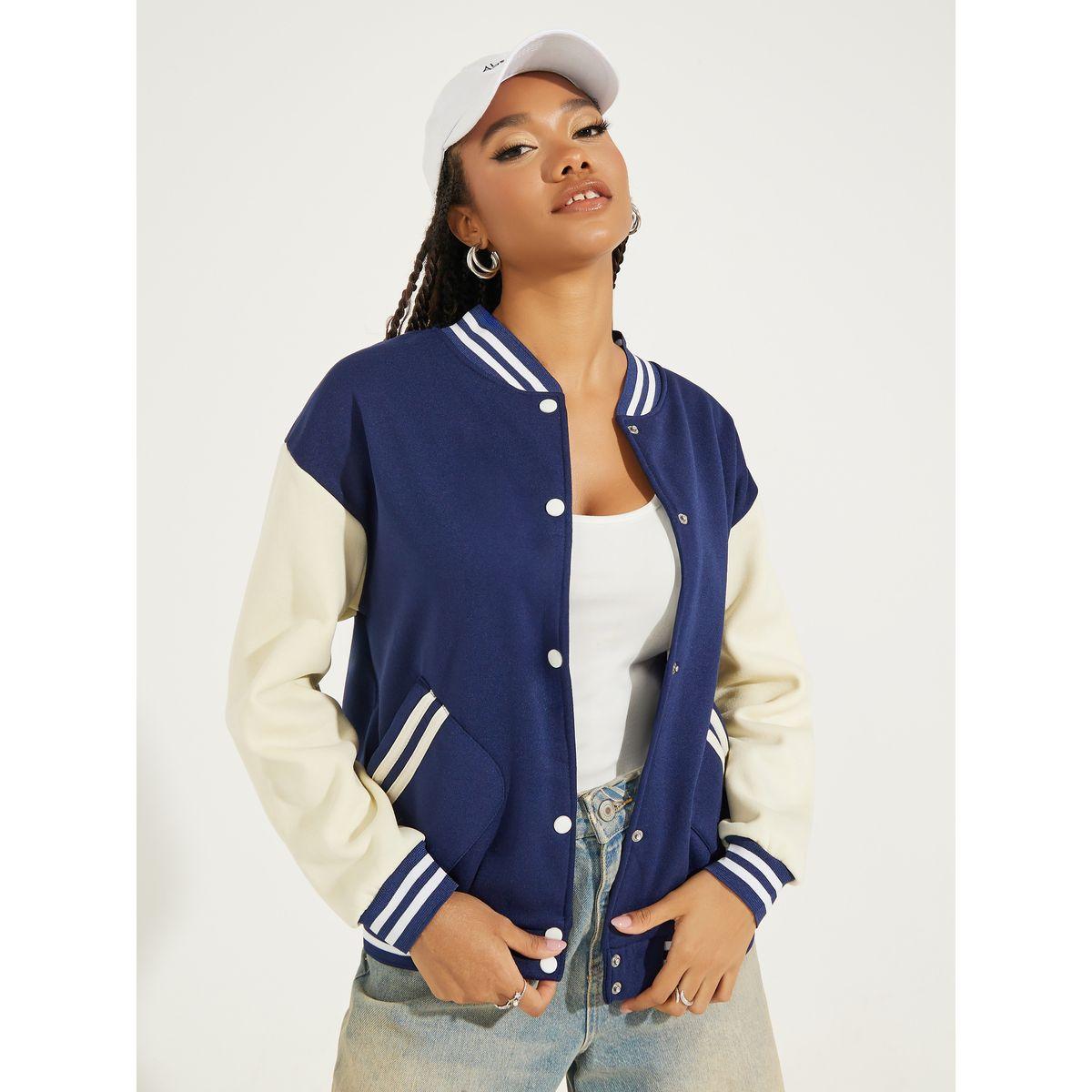 جاكيت بومبر فليس بنمط كتل الالوان-women-winterwear-coatsandjackets-jackets-image-1
