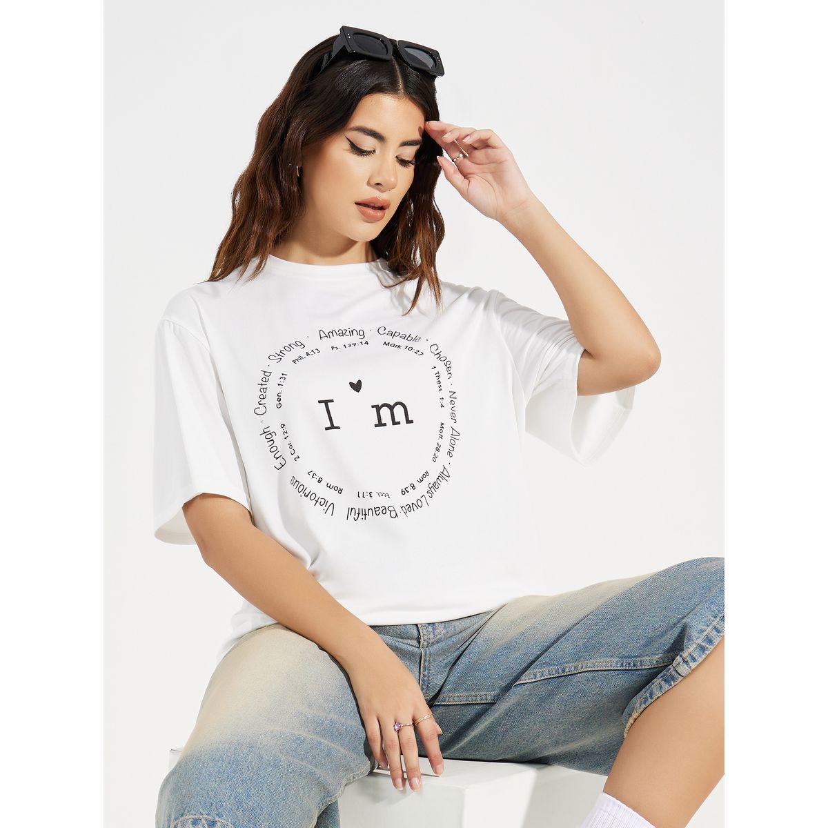 Styli Oversized I'm Amazing Slogan Print T-Shirt-women-clothing-tshirts-image-1