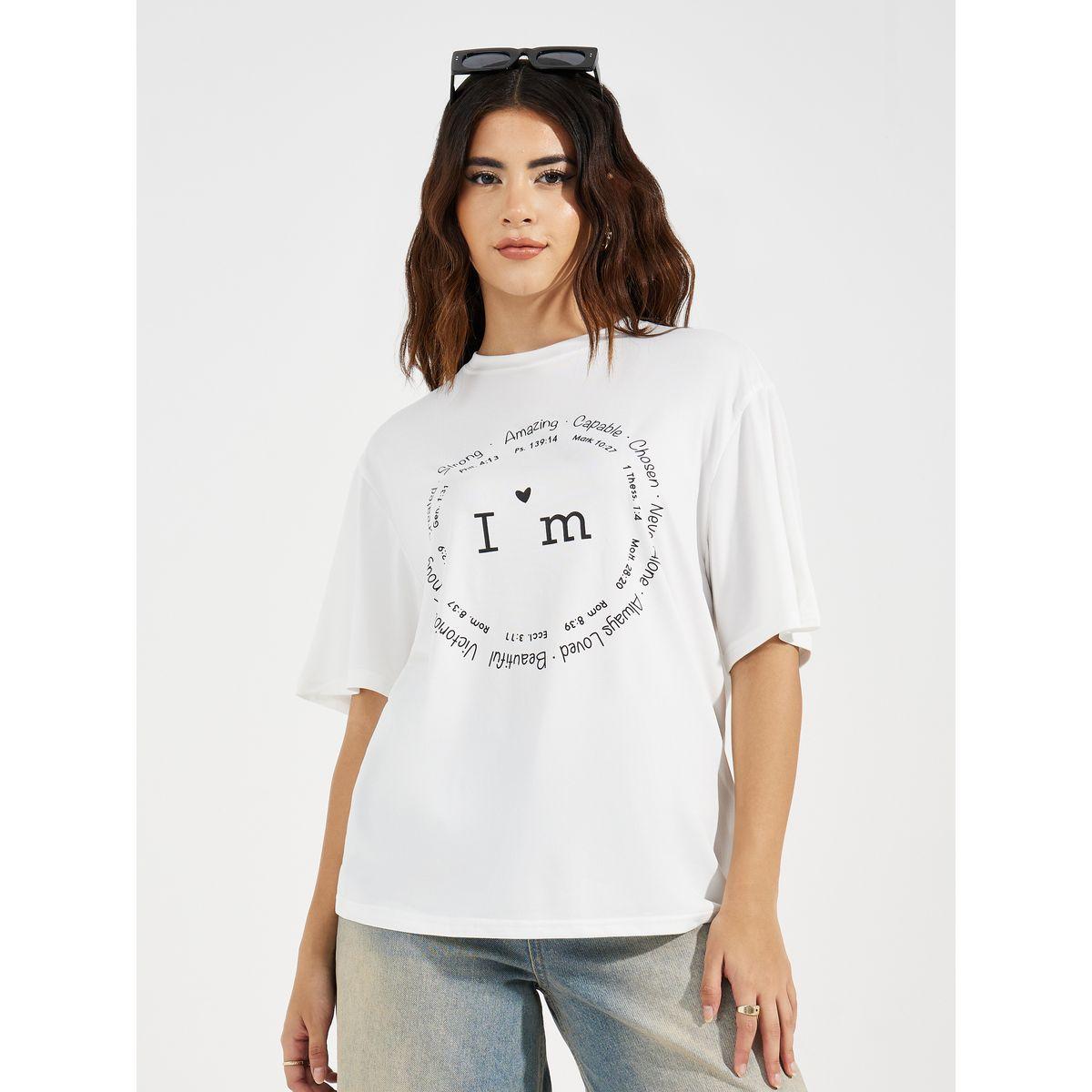 Styli Oversized I'm Amazing Slogan Print T-Shirt-women-clothing-tshirts-image-3