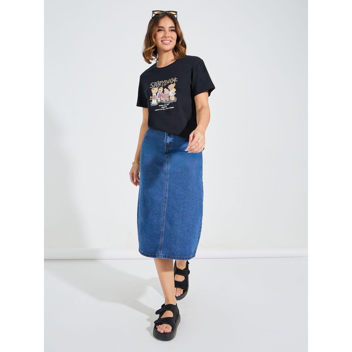 Styli Regular Fit Bear Graphic Print T-Shirt-women-clothing-tshirts-image-2