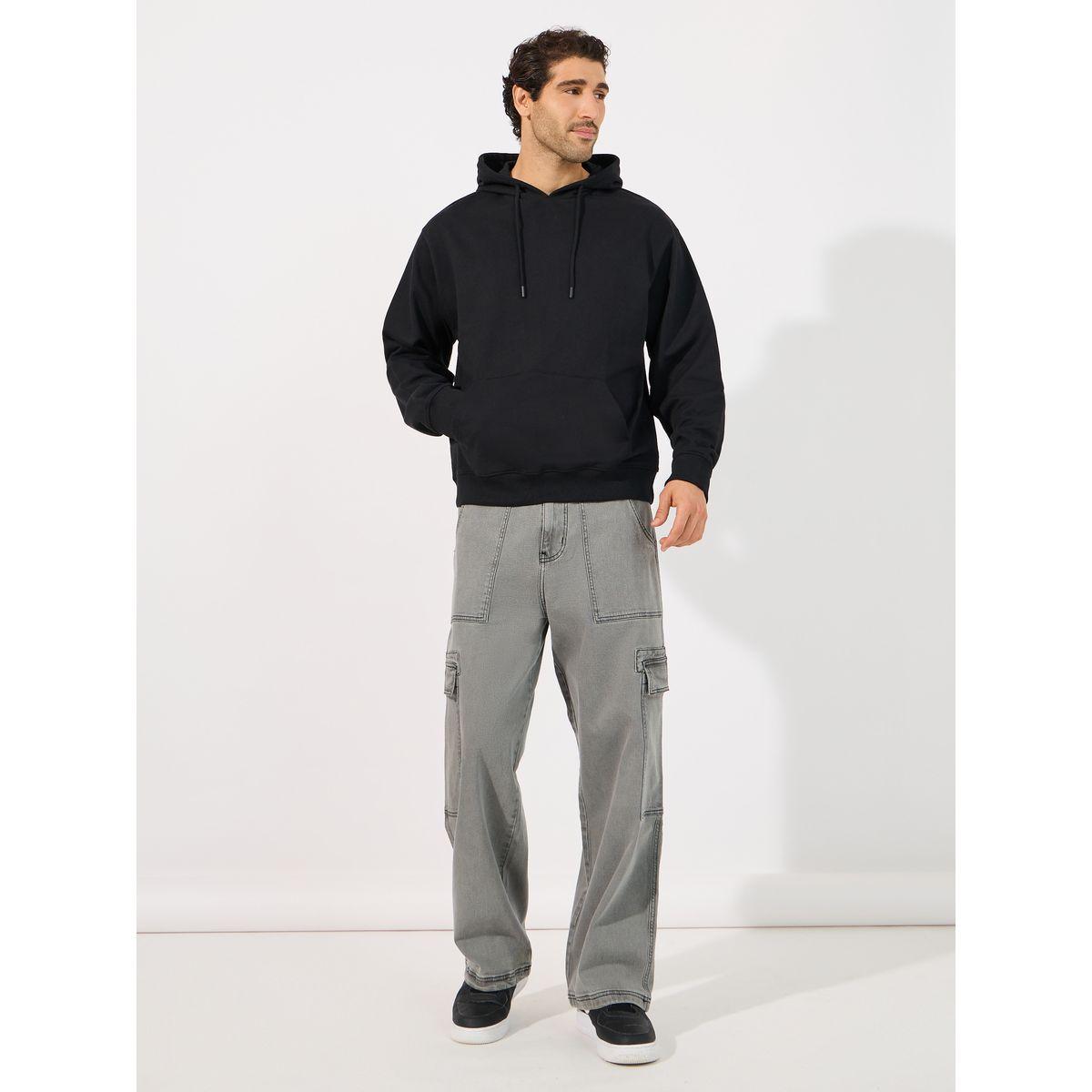 هودي بقصة مريحة وطبعة صغيرة-men-winterwear-hoodiesandsweatshirts-image-2