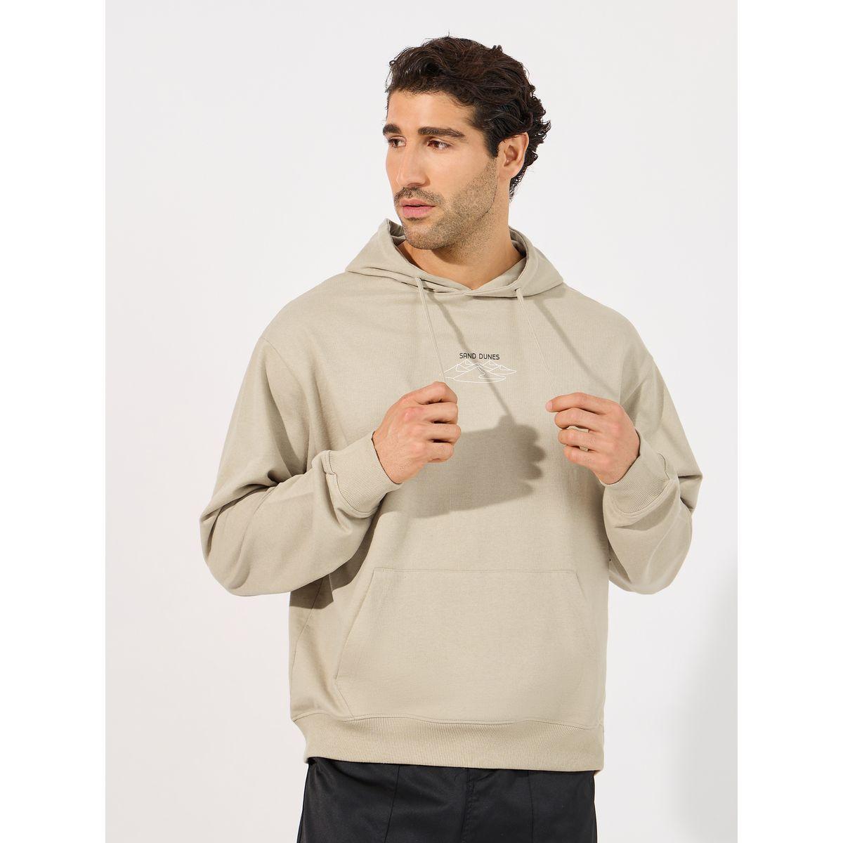 Styli Minimal Sand Dune Print Relaxed Fit Hoodie-men-winterwear-hoodiesandsweatshirts-image-1