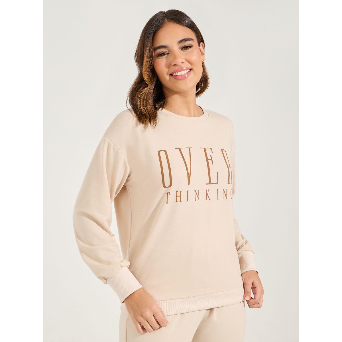 Styli Unwind Overthinking Slogan Print Sweatshirt & Jogger Lounge Set-women-clothing-coordsets-image-3