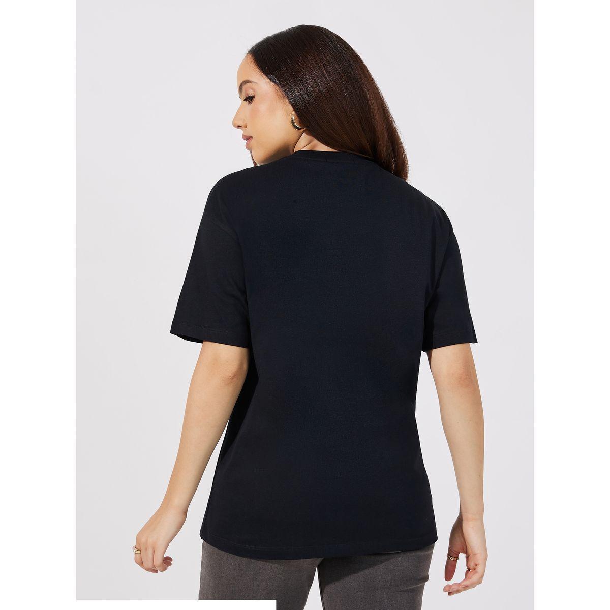 تيشيرت فضفاض بياقة دائرية وأكمام قصيرة-women-clothing-tshirts-image-5