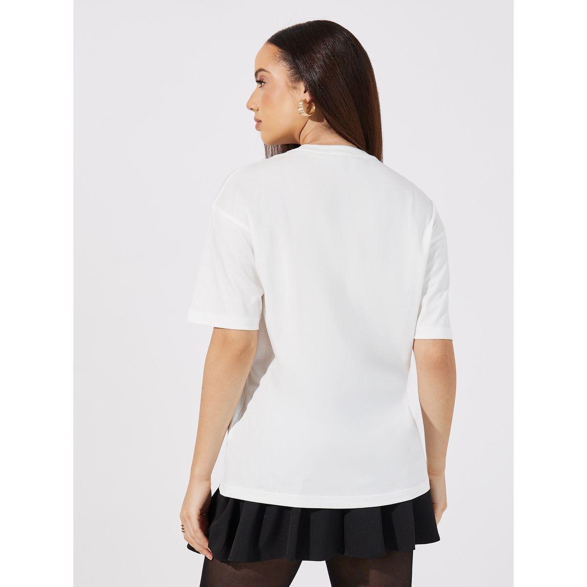 Styli Slogan Detail Round Neck Short Sleeve Oversized T-Shirt-women-clothing-tshirts-image-5