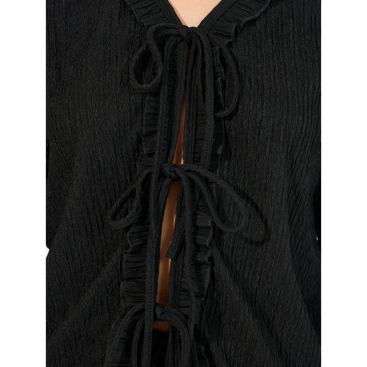 طقم من بنطال بيجاما مع بلوزة بفرو صناعي وكشكش-women-clothing-nightwear-pyjamas-longsets-image-3