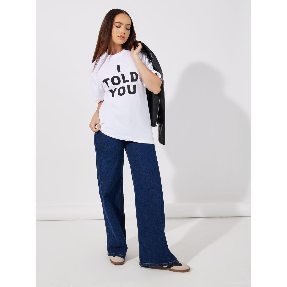 Slogan Print Oversized Short Sleeve T-Shirt-women-clothing-tshirts-image-2