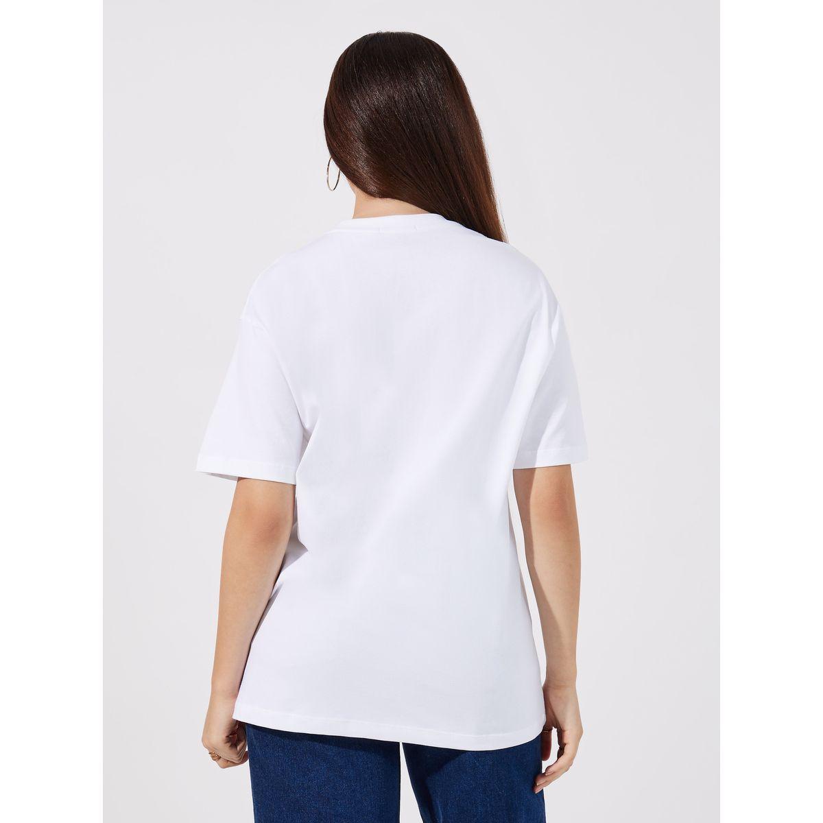 Slogan Print Oversized Short Sleeve T-Shirt-women-clothing-tshirts-image-4