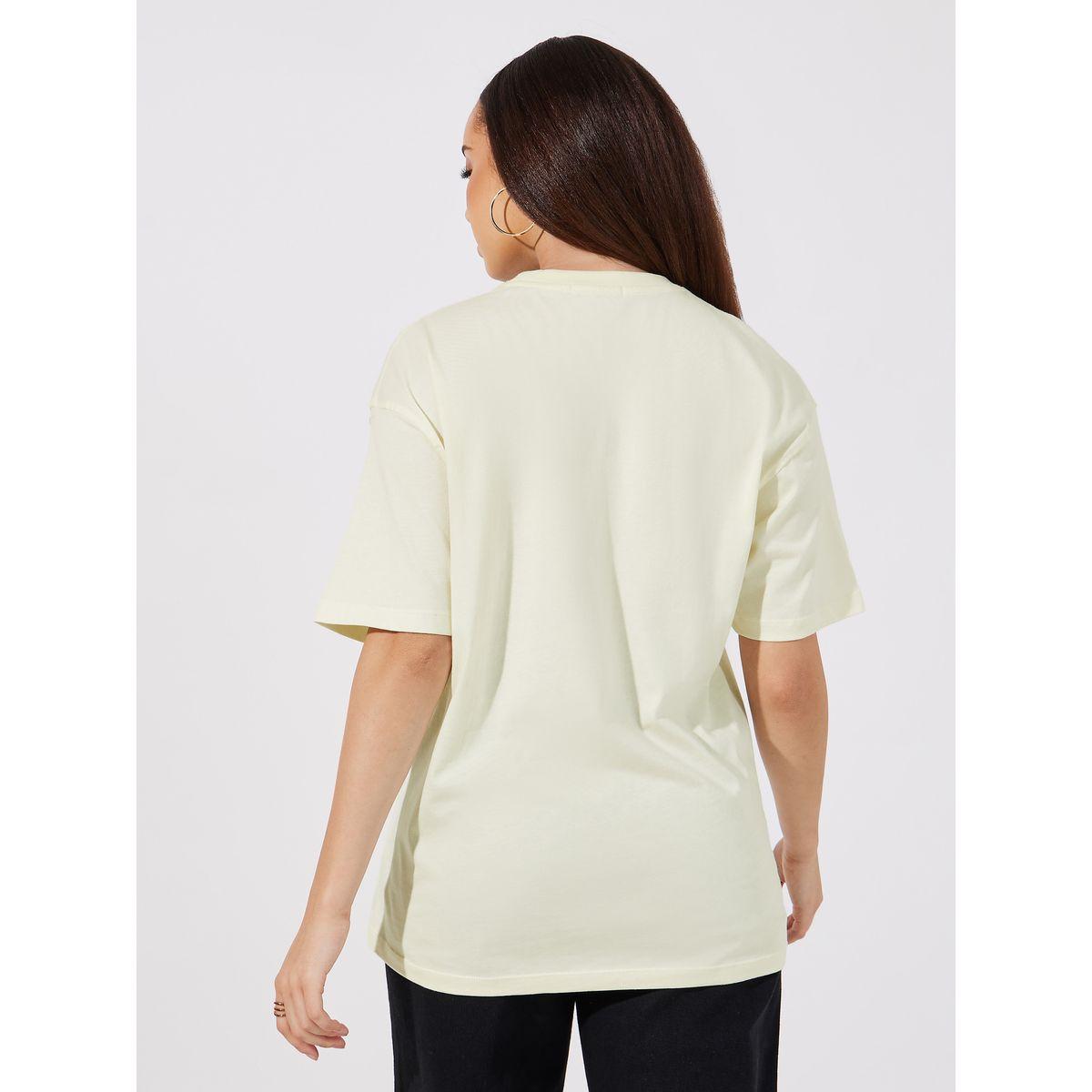 تيشيرت فضفاض مطبع بطبعة كتابة-women-clothing-tshirts-image-4