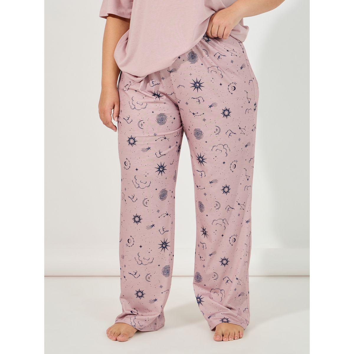 طقم من بنطال بيجاما بمقاس كبير وتيشيرت بأكتاف منخفضة-women-clothing-nightwear-pyjamas-longsets-image-5