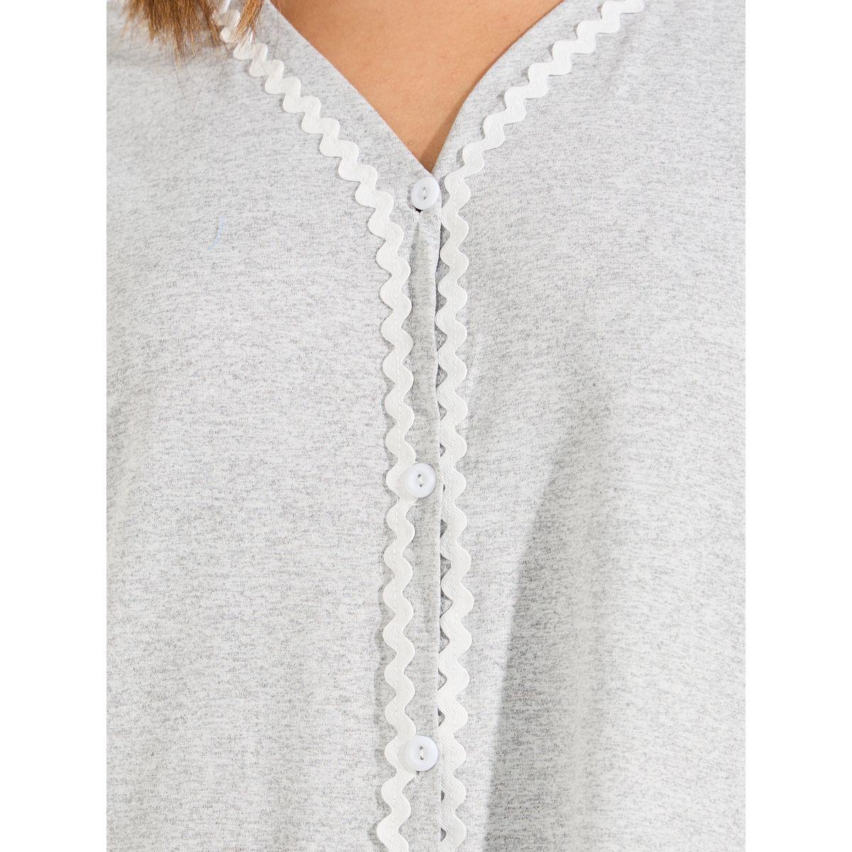 Styli Unwind Scallop Trim Button Through Knee Length Night Shirt-women-clothing-nightwear-nighties-image-3