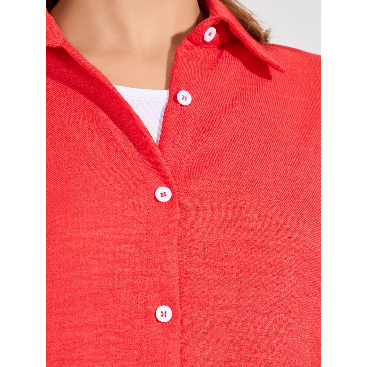 طقم منسق من بنطال مع بلوزة سادة بقصة فضفاضة-women-clothing-coordsets-image-6
