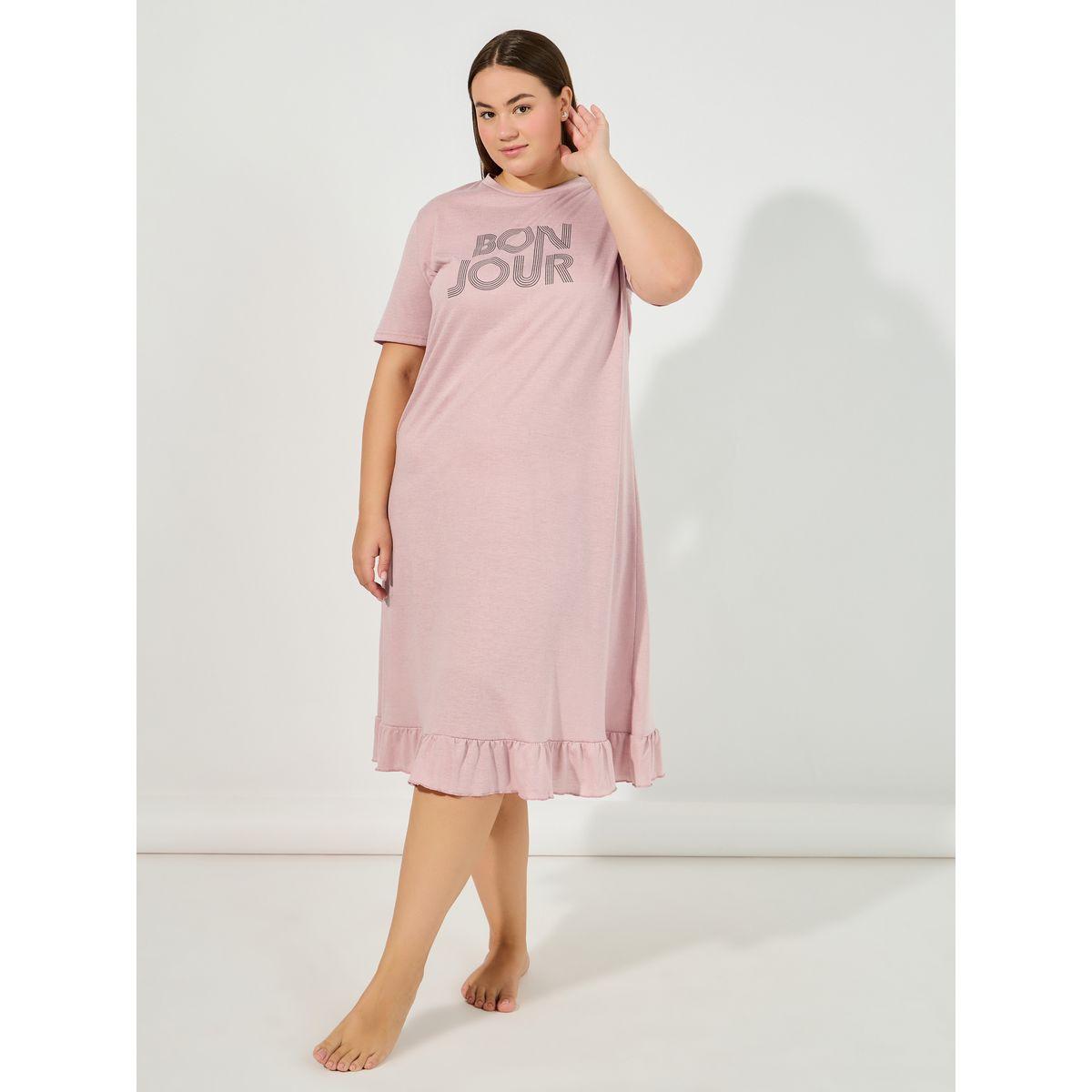 قميص نوم بمقاس كبير وحافة بكشكش-women-clothing-nightwear-nighties-image-1