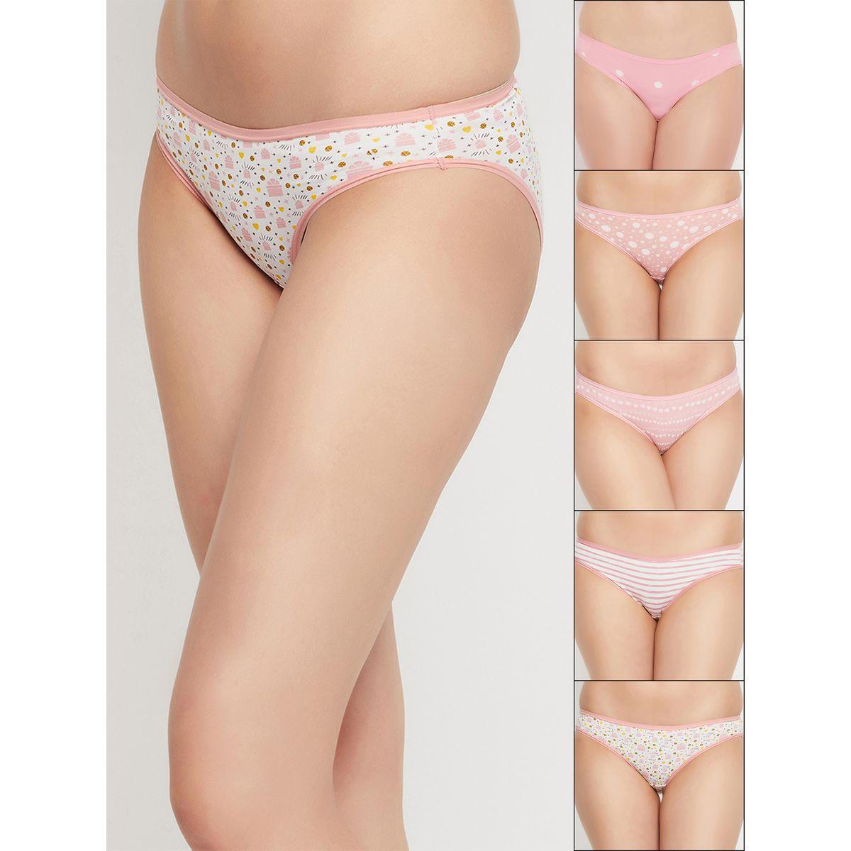 مجموعة من 5 - سراويل داخلية بكيني مطبعة بالكامل كلوفيا × ستايلي-women-clothing-lingerie-panties-image-1