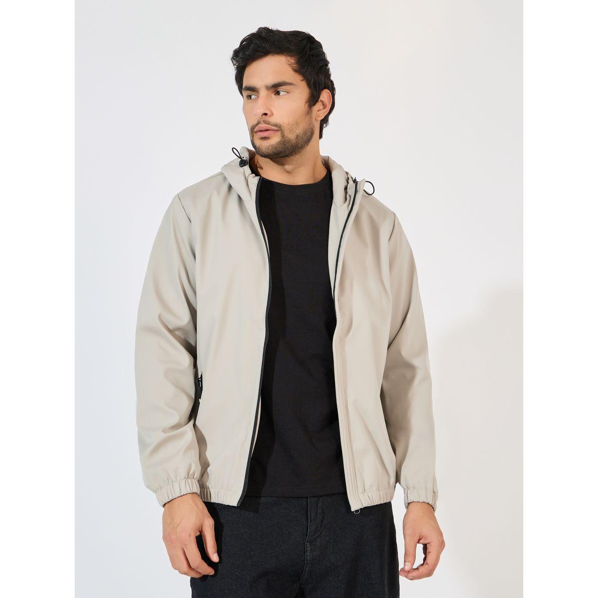 Styli Fully Lined Elasticated Hem Detail Windbreaker Jacket-men-clothing-jacketsandblazers-jackets-image-2