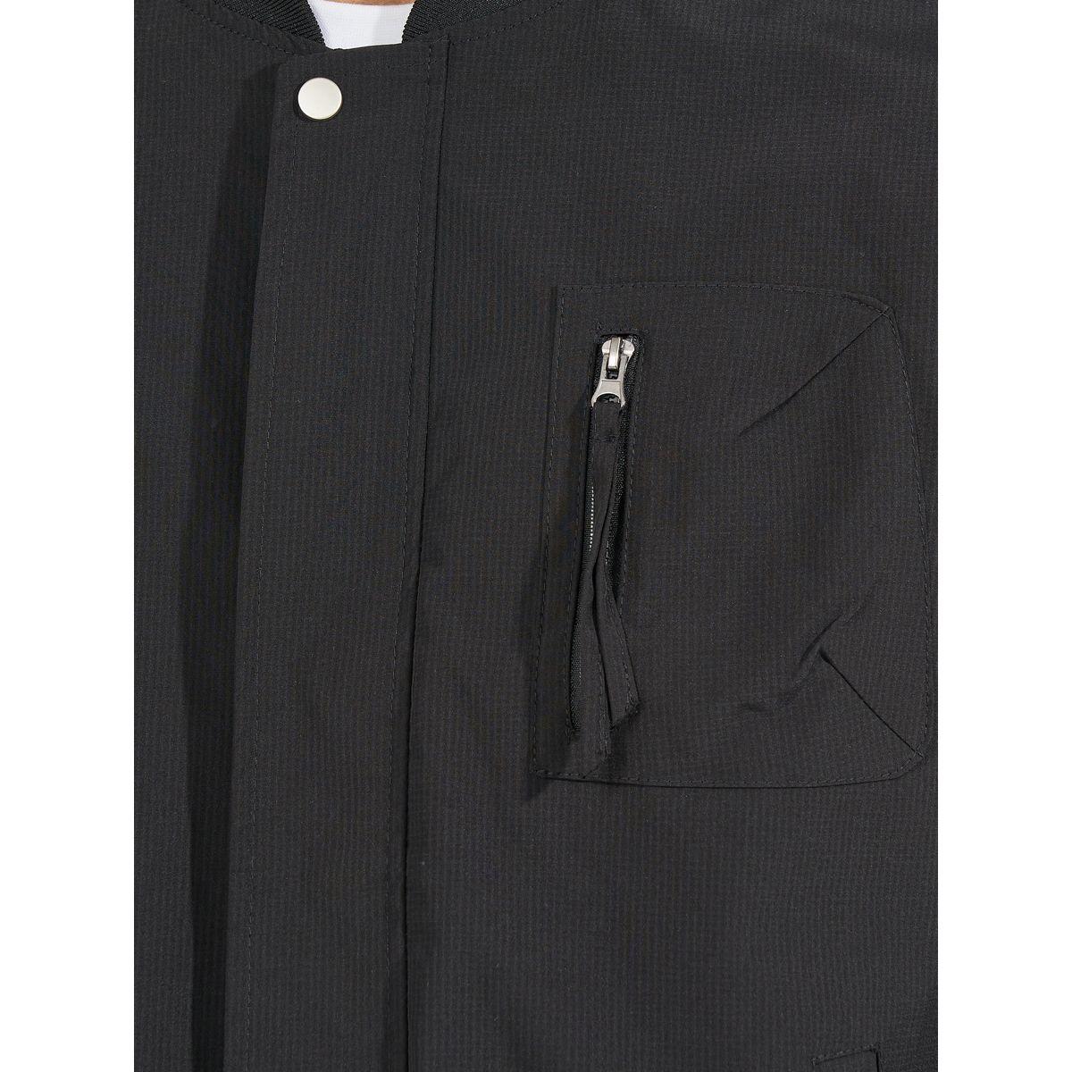 Styli Pocket Zip Detail Lined Solid Bomber Jacket-men-clothing-jacketsandblazers-jackets-image-6