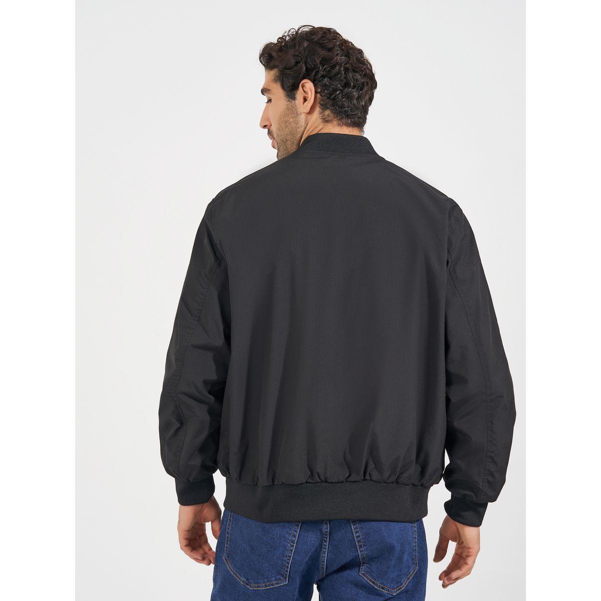 Styli Pocket Zip Detail Lined Solid Bomber Jacket-men-clothing-jacketsandblazers-jackets-image-7