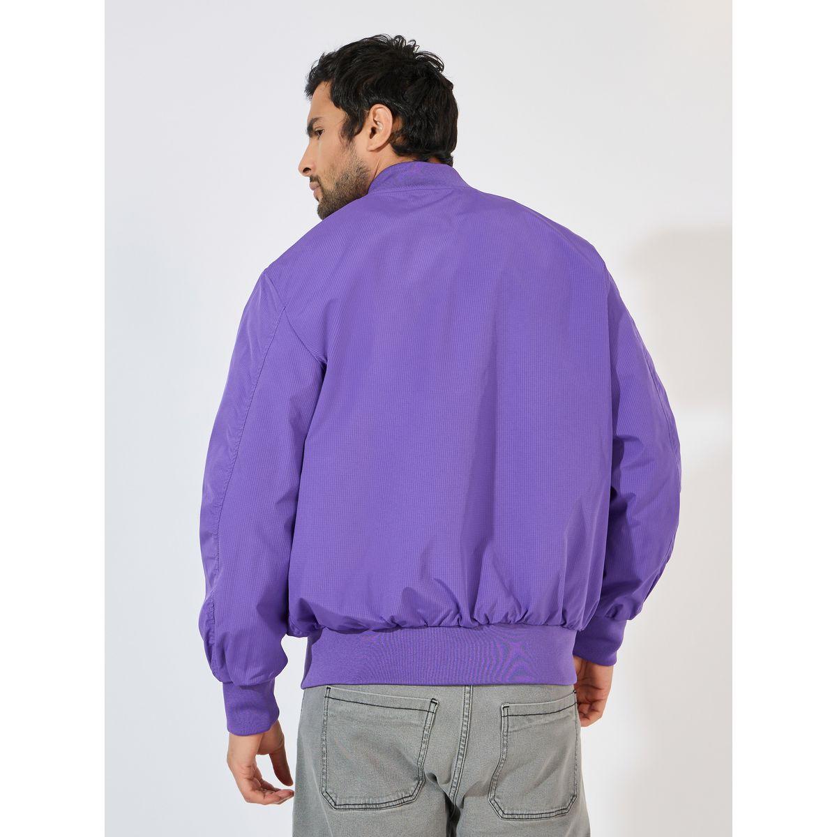 Styli Pocket Zip Detail Lined Solid Bomber Jacket-men-clothing-jacketsandblazers-jackets-image-5