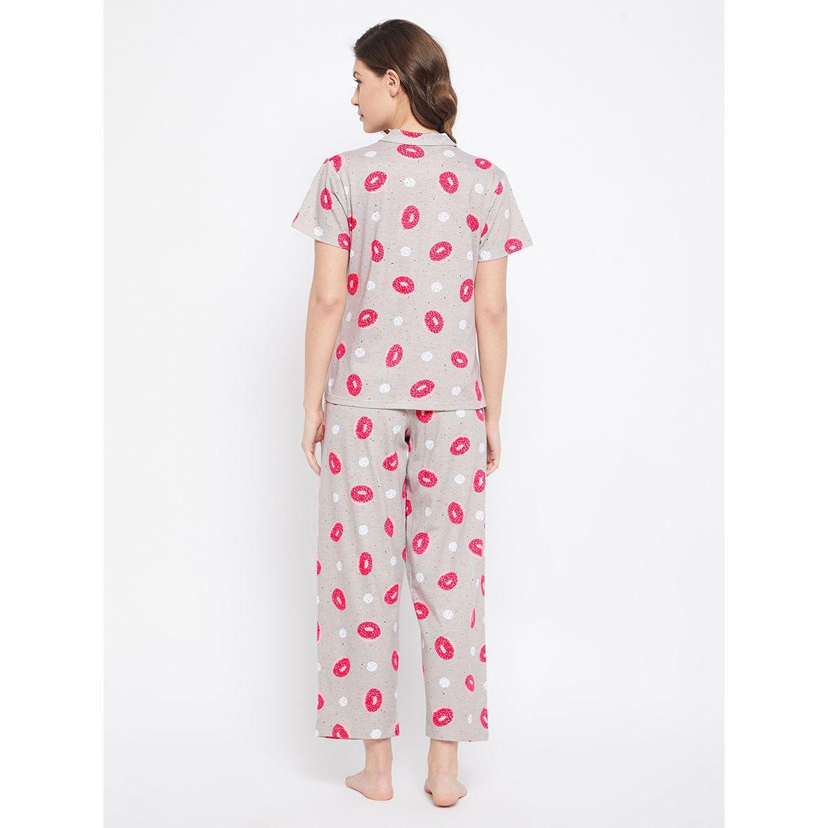 طقم من بنطال بيجاما مع بلوزة قطن بطبعة دونت كلوفيا × ستايلي-women-clothing-nightwear-pyjamas-longsets-image-5
