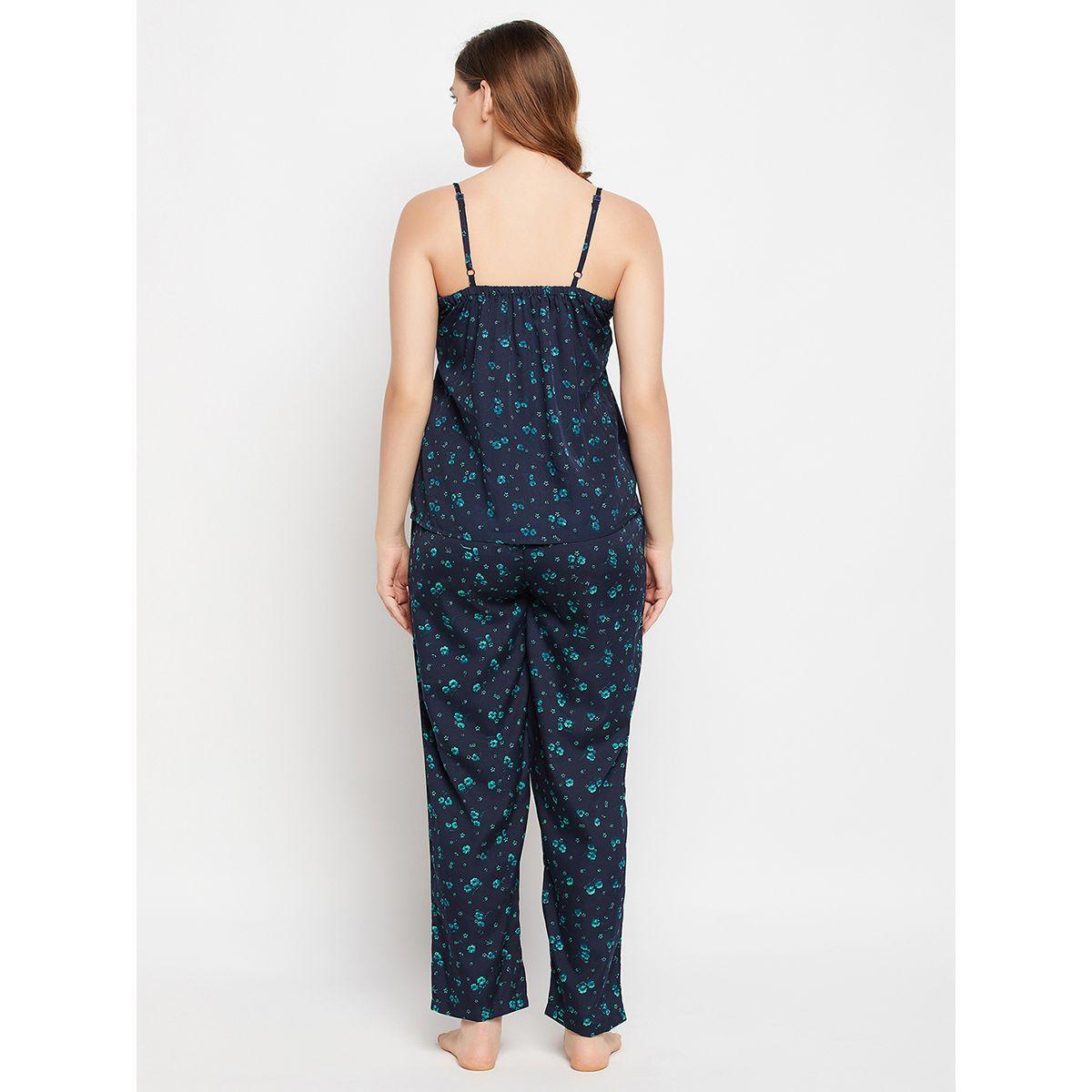 طقم من بنطال بيجاما مع بلوزة كامي بطبعة زهور كلوفيا × ستايلي-women-clothing-nightwear-pyjamas-longsets-image-5