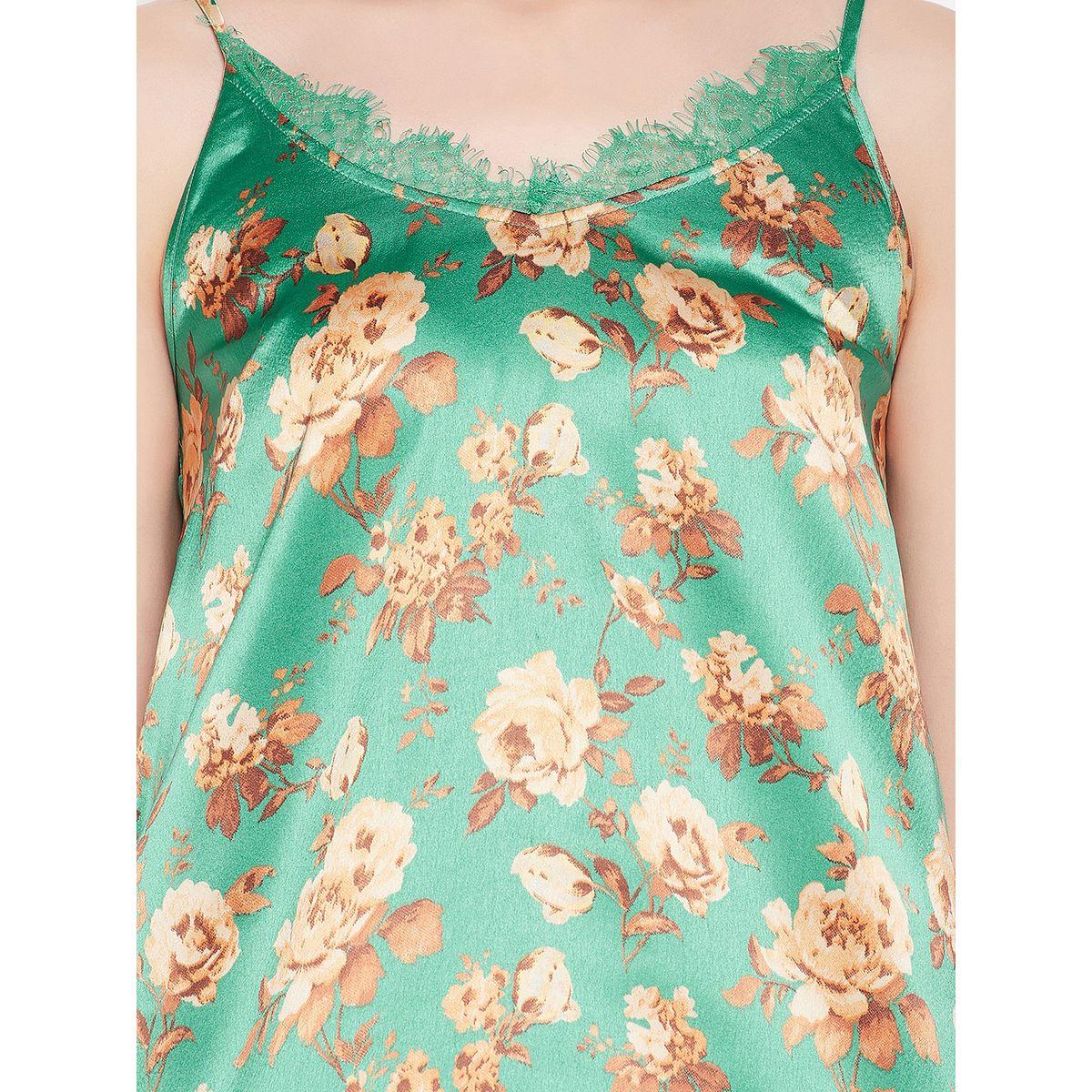 Clovia X Styli  Satin Floral Print Cami & Pyjama Set-women-clothing-nightwear-pyjamas-longsets-image-5