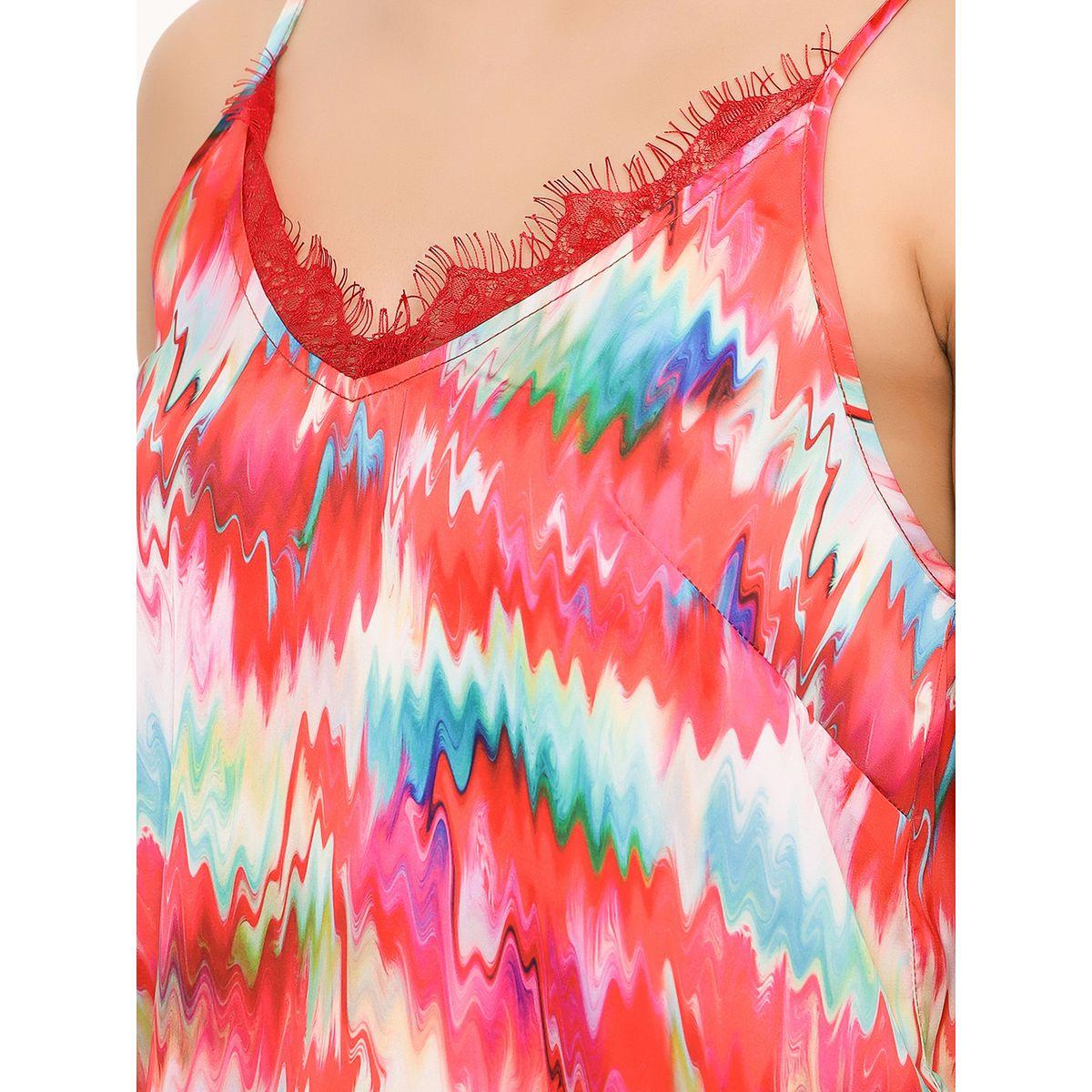 طقم من بنطال بيجاما مع بلوزة كامي ساتان بطبعة ماربل كلوفيا × ستايلي-women-clothing-nightwear-pyjamas-longsets-image-5