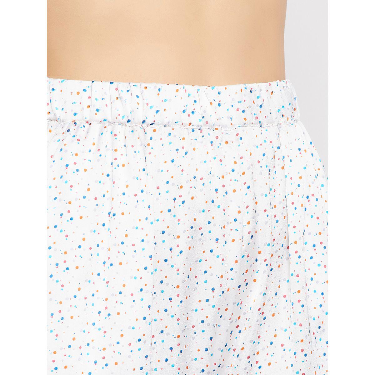 طقم من بنطال بيجاما مع بلوزة بيبلوم ساتان مطبعة بنقاط كلوفيا × ستايلي-women-clothing-nightwear-pyjamas-longsets-image-7