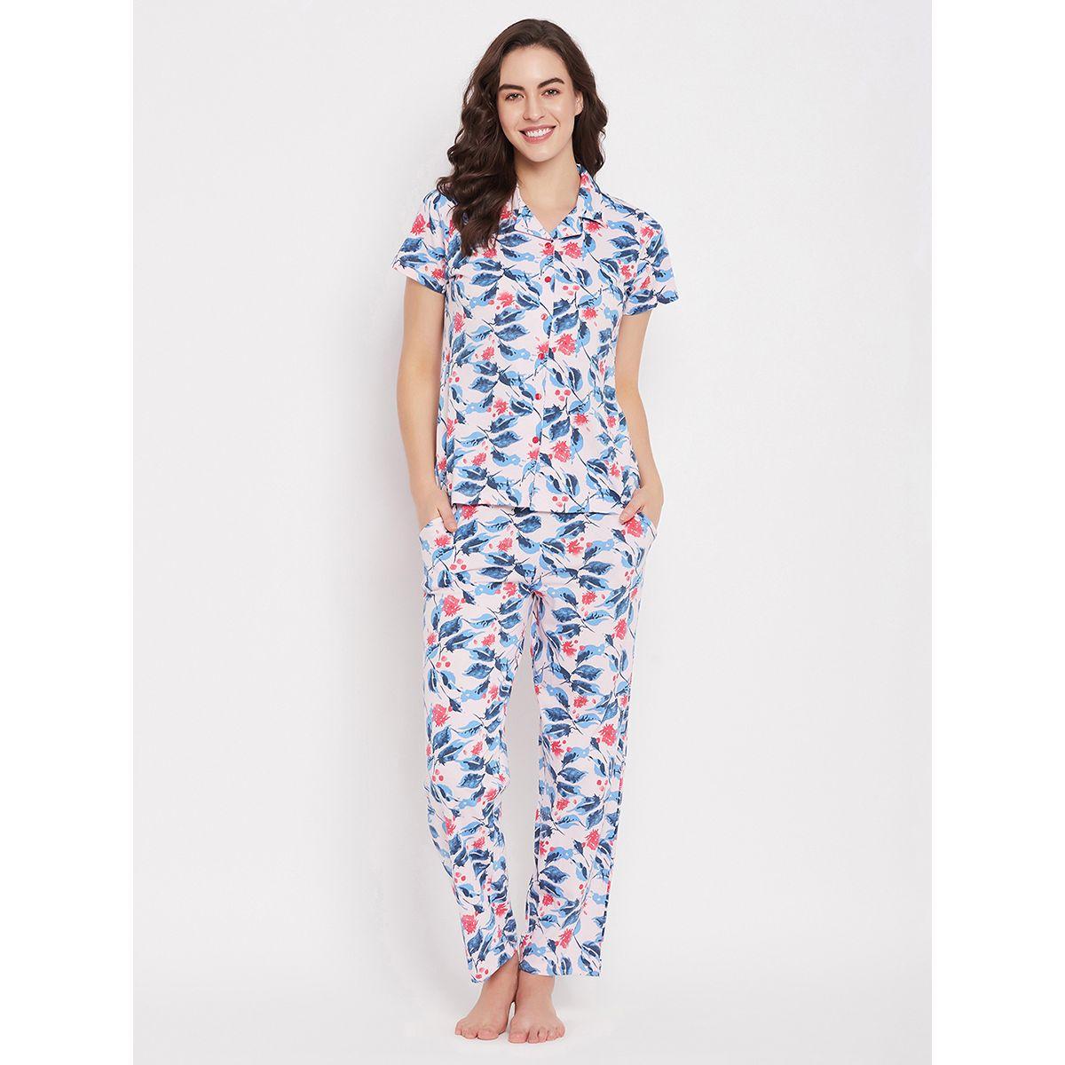 Clovia X Styli  Cotton Floral Print Shirt & Pyjama Set-women-clothing-nightwear-pyjamas-longsets-image-1
