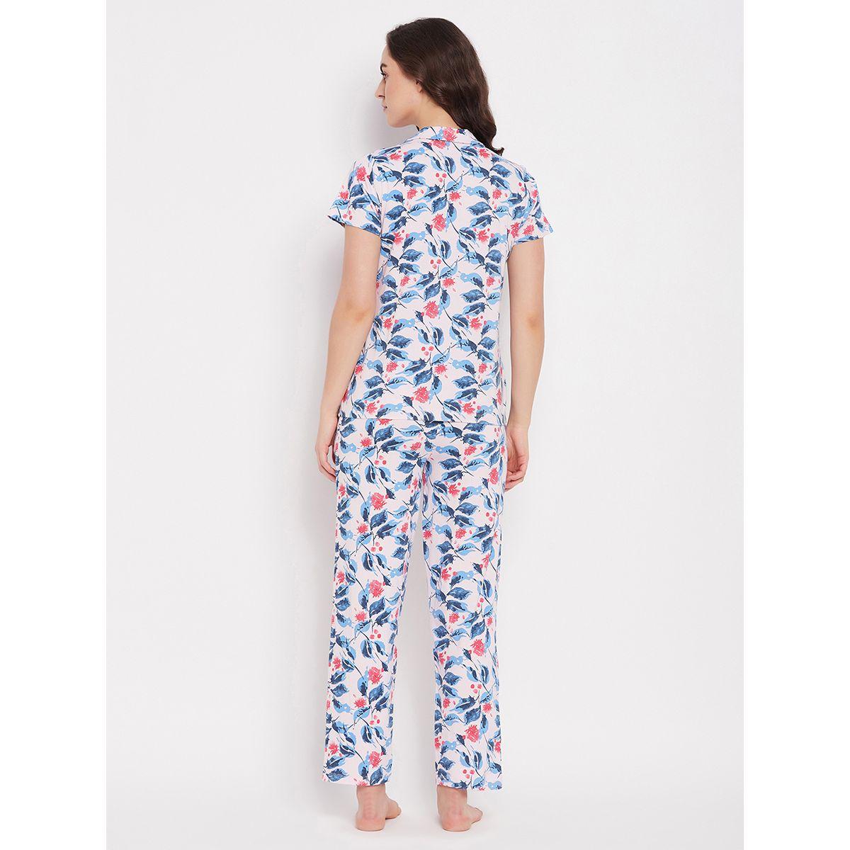 Clovia X Styli  Cotton Floral Print Shirt & Pyjama Set-women-clothing-nightwear-pyjamas-longsets-image-4
