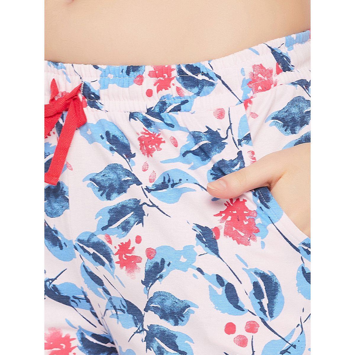 طقم من بنطال بيجاما مع بلوزة قطن بطبعة زهور كلوفيا × ستايلي-women-clothing-nightwear-pyjamas-longsets-image-6