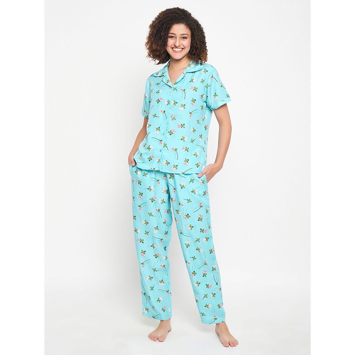 Clovia X Styli  Floral Print Buttoned Shirt & Pyjama Set-women-clothing-nightwear-pyjamas-longsets-image-1