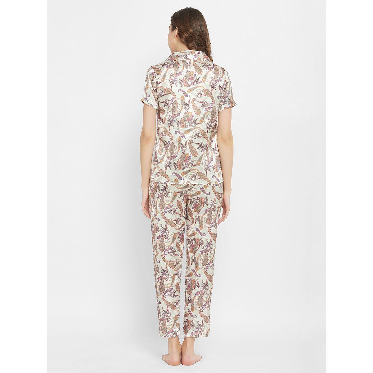 Clovia X Styli  Satin Paisley Print Buttoned Shirt & Pyjama Set-women-clothing-nightwear-pyjamas-longsets-image-5