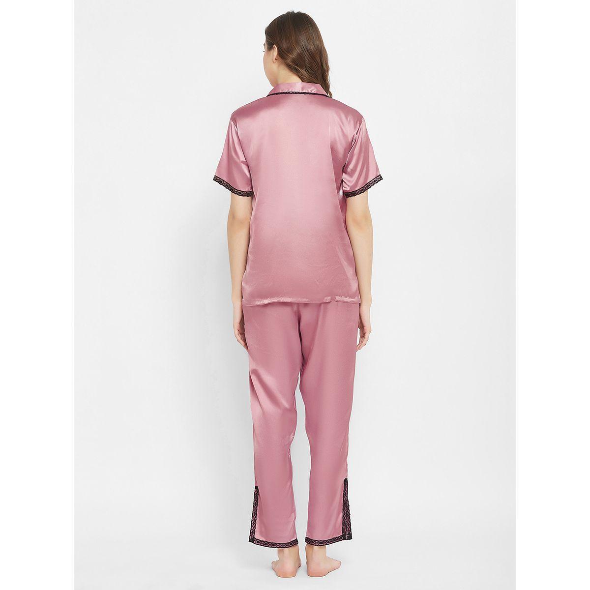 Clovia X Styli  Satin Button Down Shirt & Pyjama Set-women-clothing-nightwear-pyjamas-longsets-image-4