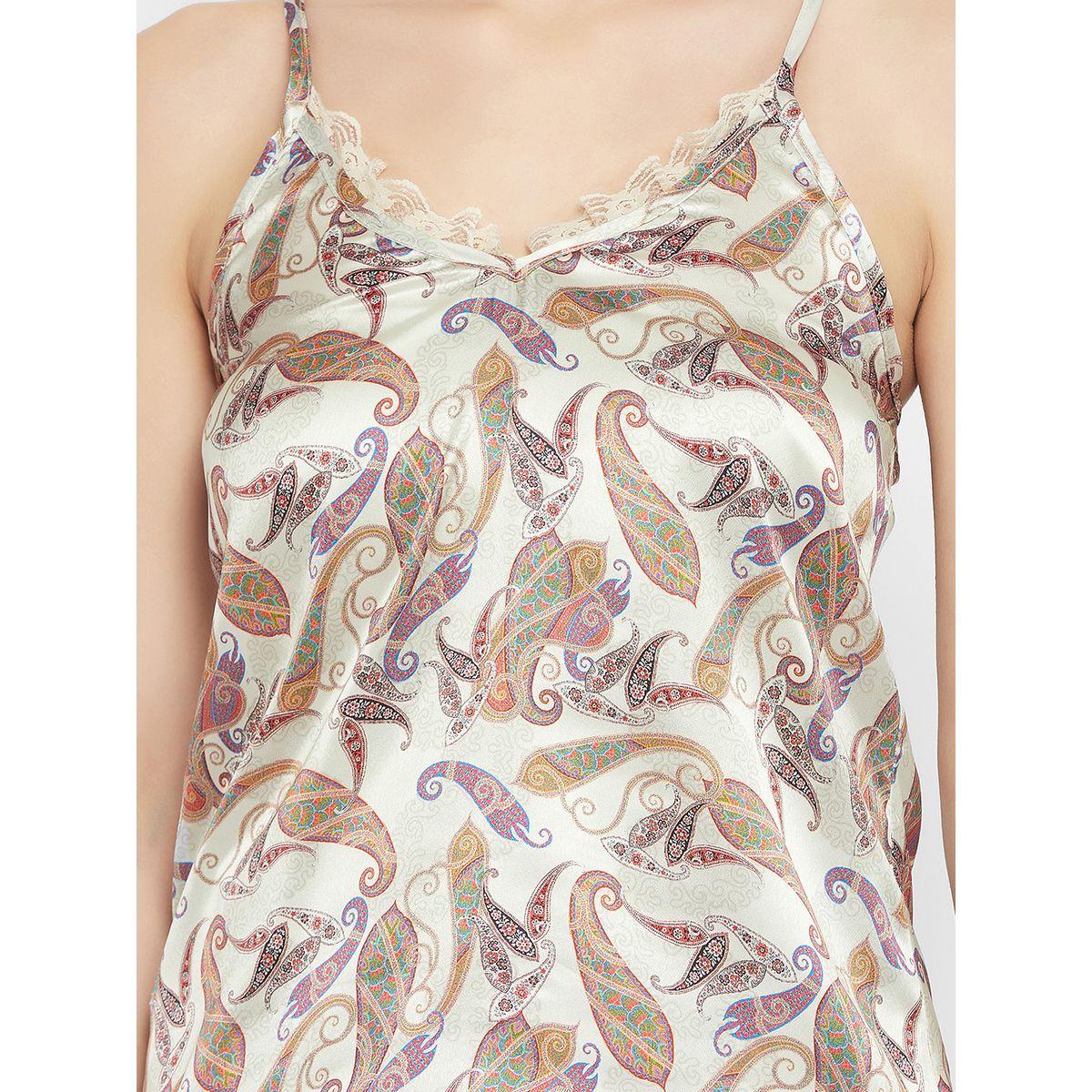 طقم من بنطال بيجاما مع بلوزة كامي ساتان بطبعة بيزلي كلوفيا × ستايلي-women-clothing-nightwear-pyjamas-longsets-image-5