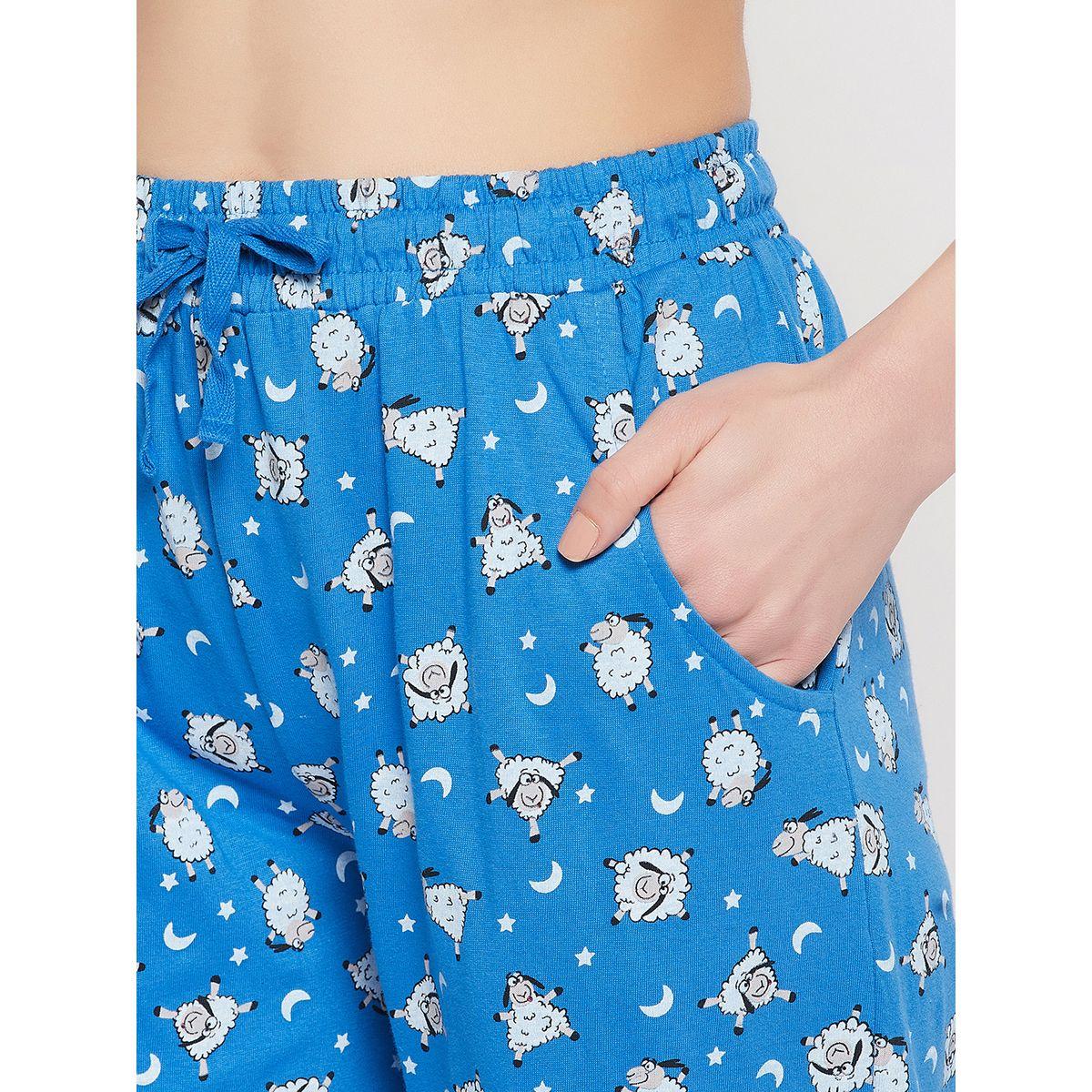 Clovia X Styli  Cotton Sheep Print Button Down Shirt & Pyjama Set-women-clothing-nightwear-pyjamas-longsets-image-6