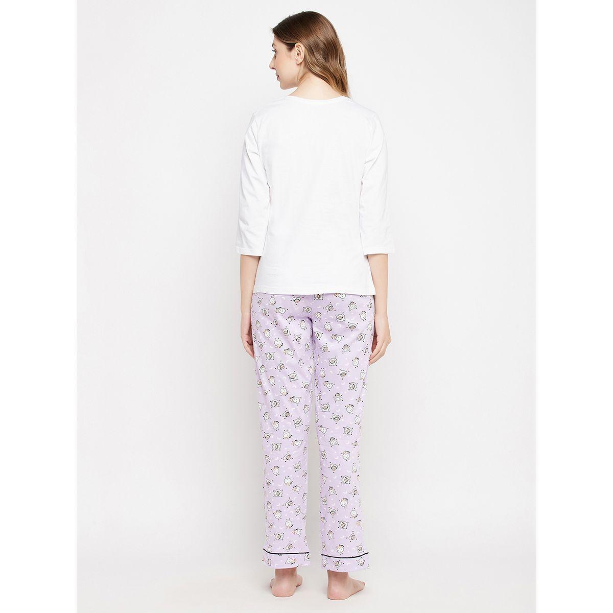 Clovia X Styli  Cotton Sheep Print Top & Pyjama Set-women-clothing-nightwear-pyjamas-longsets-image-5