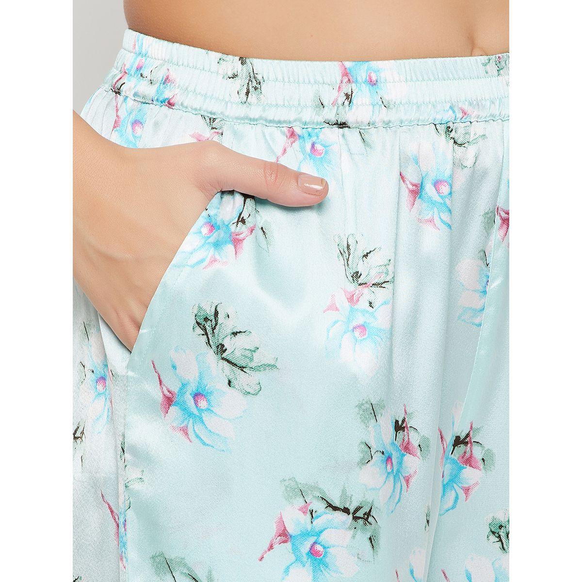 Clovia X Styli  Satin Floral Print Angrakha Top & Pyjama Set-women-clothing-nightwear-pyjamas-longsets-image-6