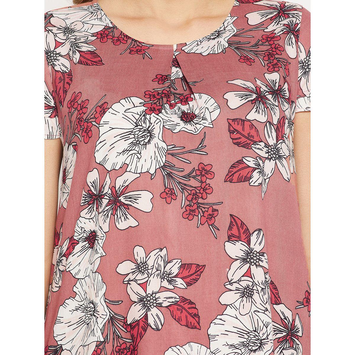 Clovia X Styli  Florals Print Layered Sleeves Nightdress-women-clothing-nightwear-nighties-image-7