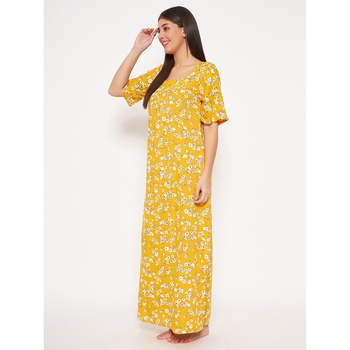 قميص نوم مطبع بزهور مع ياقة واسعة كلوفيا × ستايلي-women-clothing-nightwear-nighties-image-4