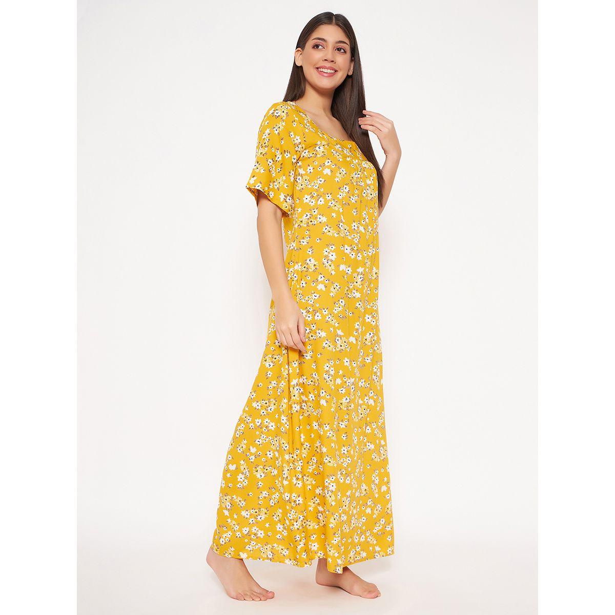 Clovia X Styli  Square Neck Floral Print Nightdress-women-clothing-nightwear-nighties-image-5