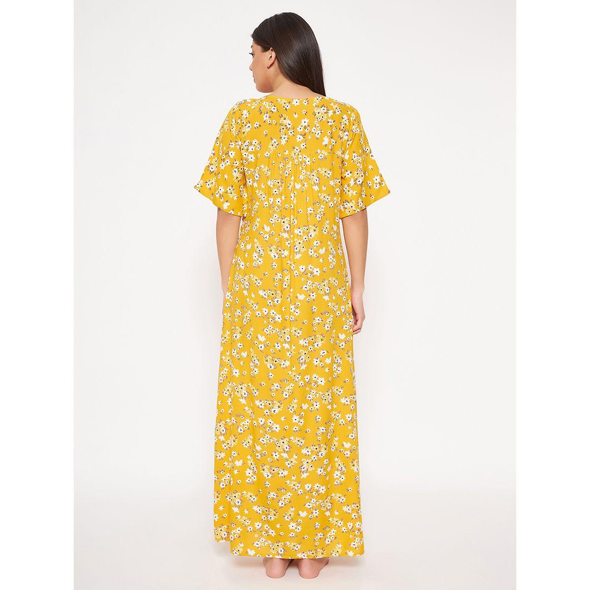 Clovia X Styli  Square Neck Floral Print Nightdress-women-clothing-nightwear-nighties-image-6