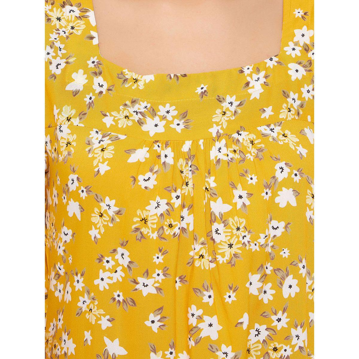 Clovia X Styli  Square Neck Floral Print Nightdress-women-clothing-nightwear-nighties-image-7