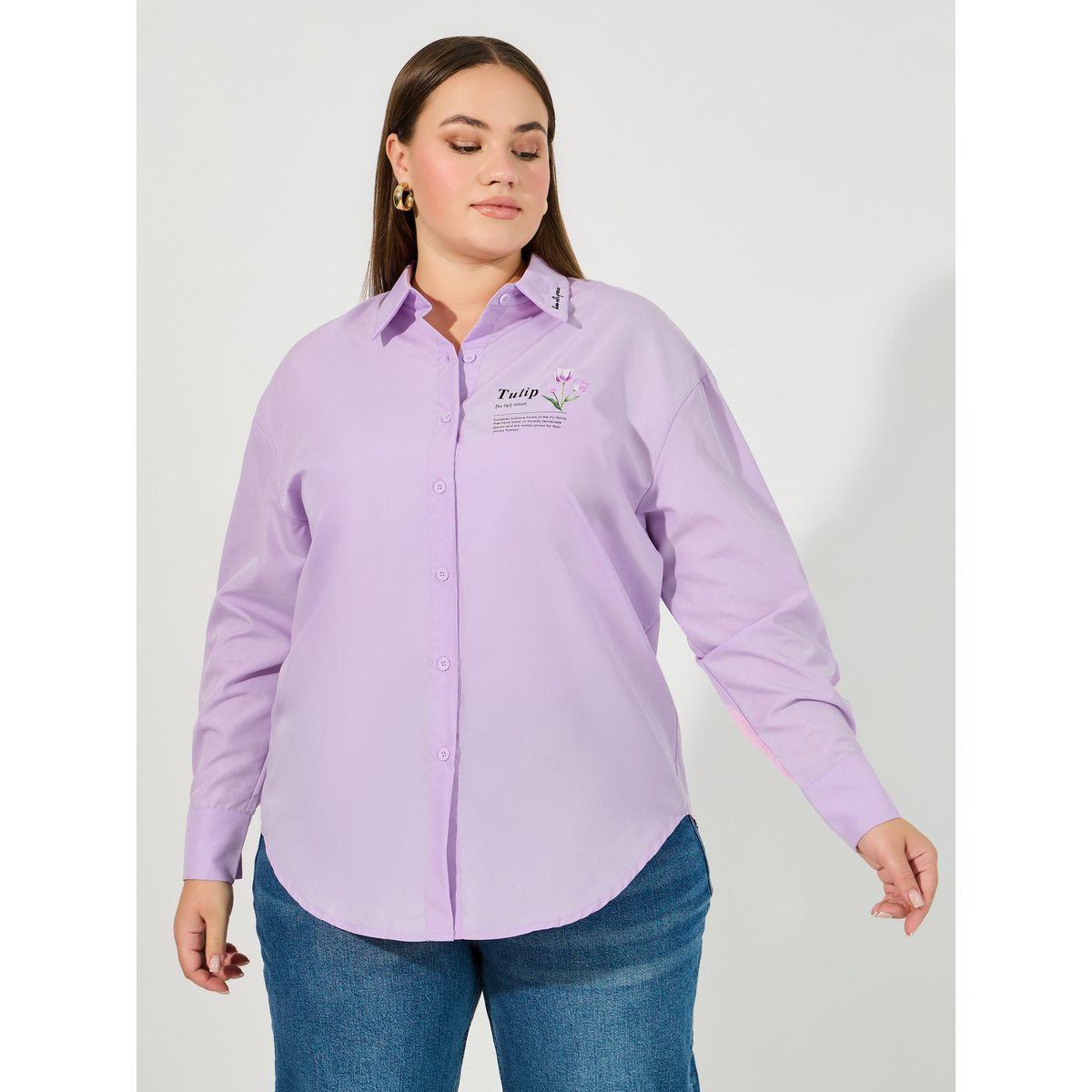 Styli Plus Size Oversized Shirt with Embroidered Collar Detail-women-clothing-shirtsandblouses-shirts-image-4