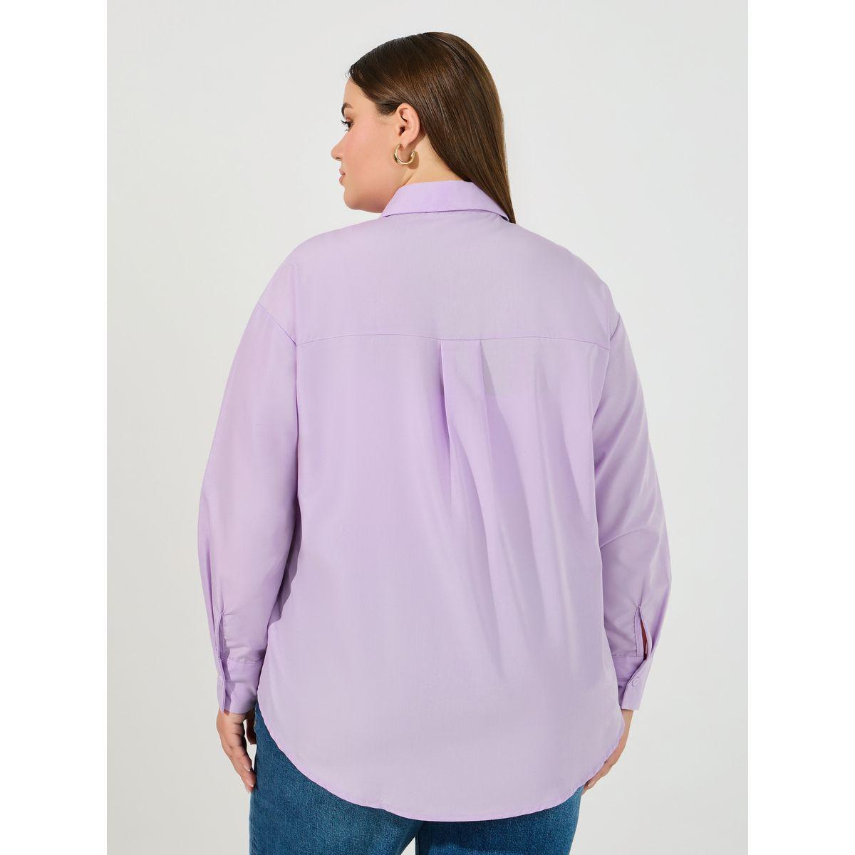 Styli Plus Size Oversized Shirt with Embroidered Collar Detail-women-clothing-shirtsandblouses-shirts-image-5